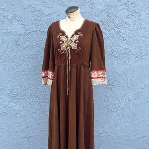 Vintage Dress by Young Edwardian Hippie Bohemian Size Medium